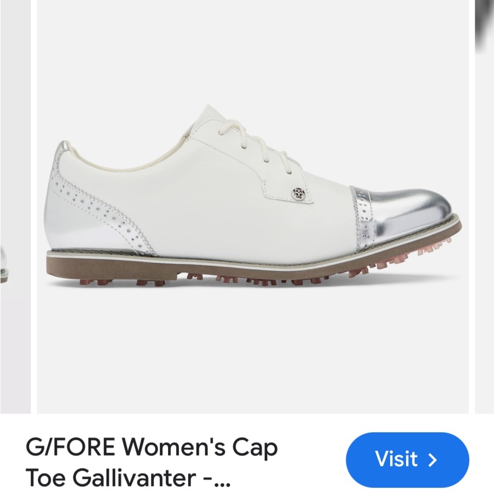 G Fore G4 Silver Cap Toe Gallivanter G/Fore sz 8